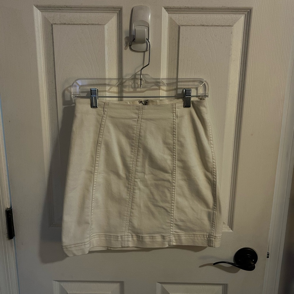 Free People White Denim Skirt